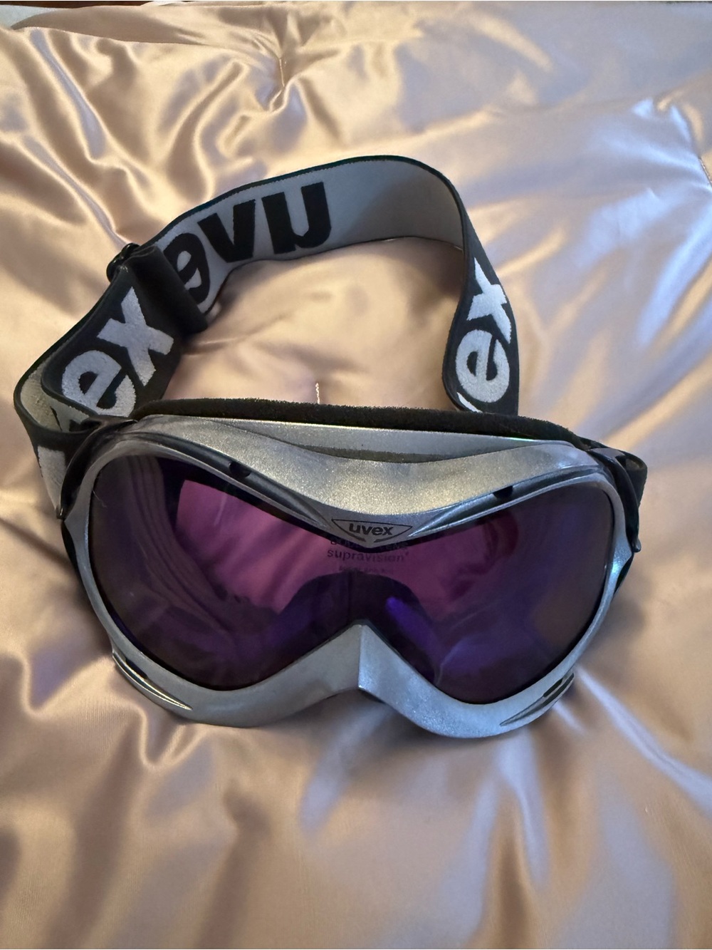 Uvex Hurricane Youth Ski Snowboard Goggles Silver Purple Lens Kids